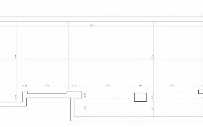 Adecuación de local para cafetería en Gijón proyecto del estudio de arquitectura Dolmen Arquitectos planta
