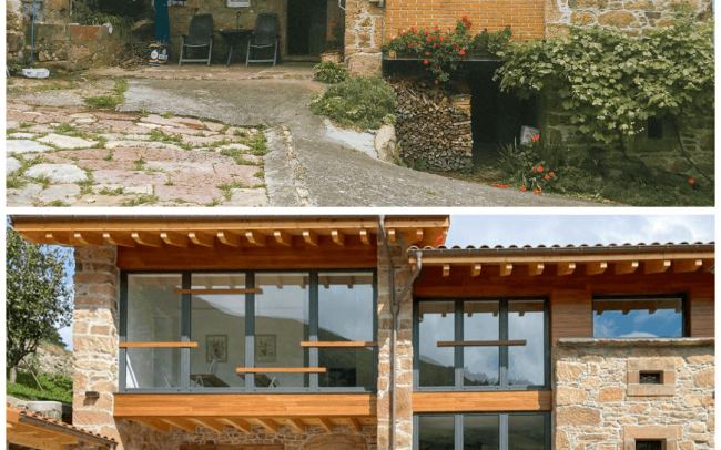 Antes y después Casa en La Azorera Tineo Dolmen Arquitectos