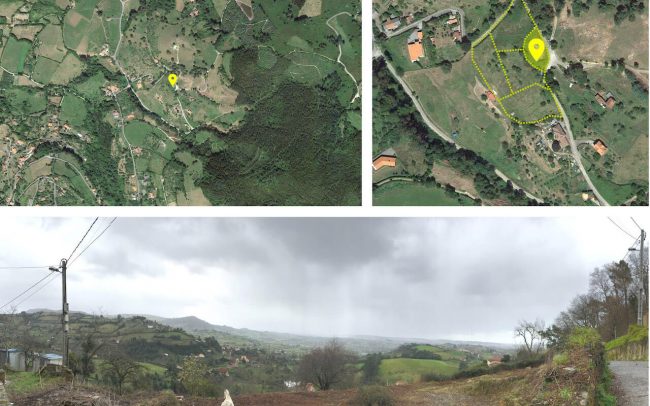 Arquitectura sostenible en Asturias vivienda unifamiliar en Santurio proyecto de Dolmen Arquitectos situación