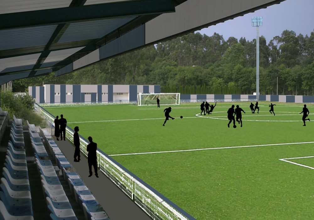 Campo de fútbol de Posada de Llanes Asturias remodelación Dolmen Arquitectos de Gijón