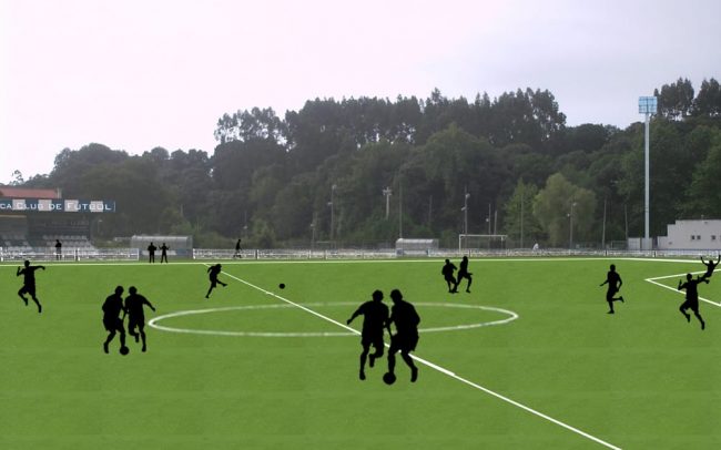 Campo de fútbol de Posada de Llanes Asturias remodelación Dolmen Arquitectos de Gijón