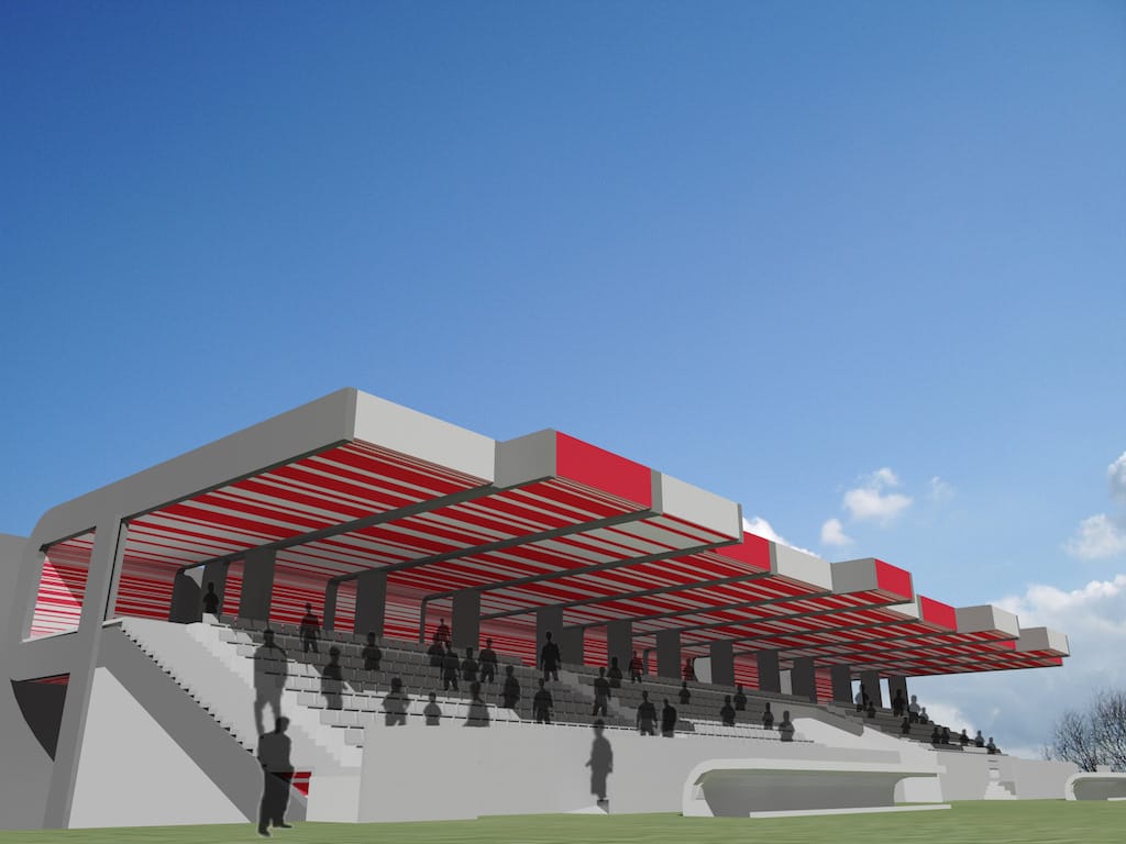 Diseño de graderío para campo de fútbol en Candás Asturias