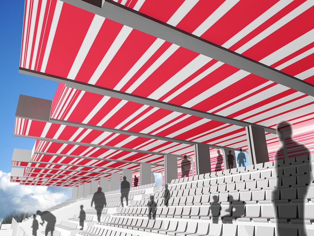 Diseño de graderío para campo de fútbol en Candás Asturias
