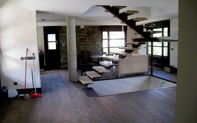 Escalera vivienda unifamiliar Villaviciosa Asturias