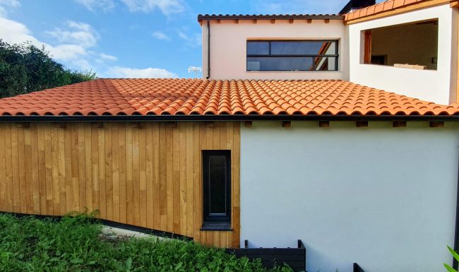 Fachada 2 Vivienda unifamiliar en Carrandi Asturias obra nueva Dolmen Arquitectos