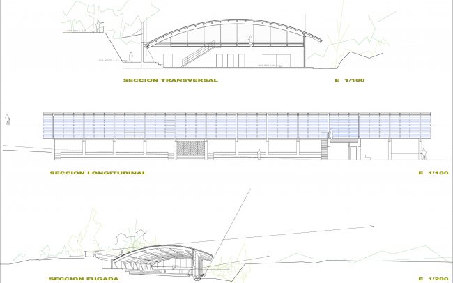 Pabellón polideportivo sección arquitectura Asturias