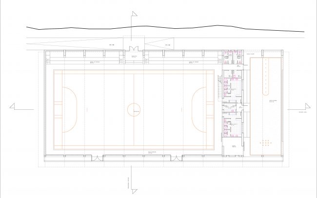 Pabellón polideportivo de Colombres Ribadedeva Asturias proyecto de Dolmen Arquitectos de Gijón plano 3