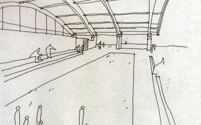 Pabellón polideportivo de Ribadedeva Asturias obra de Dolmen Arquitectos de Gijón