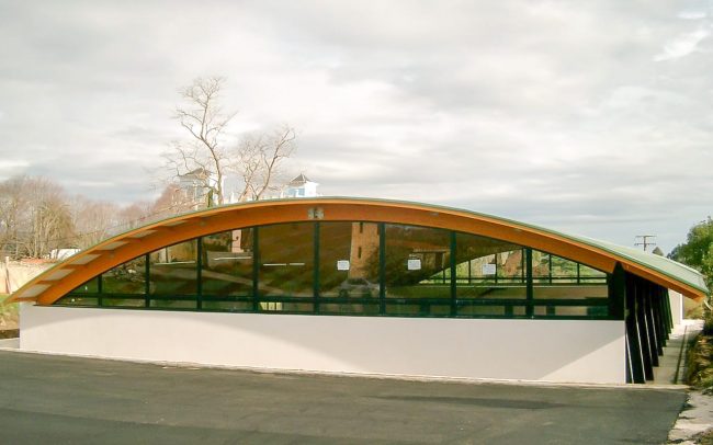 Pabellón polideportivo de Ribadedeva Asturias obra de Dolmen Arquitectos de Gijón