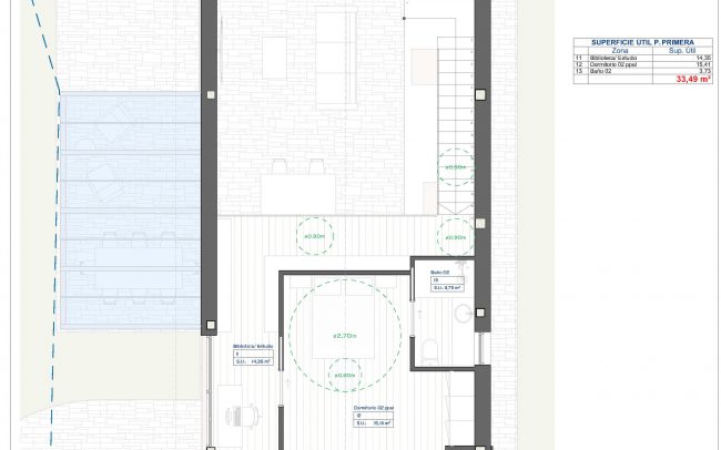 Planta primera vivienda unifamiliar Vilavedelle Castropol