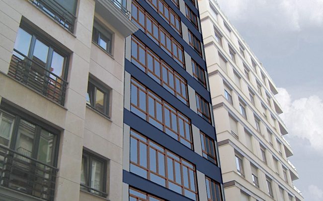 Propuesta 3 de rehabilitacion de fachada en Gijon por Dolmen Arquitectos