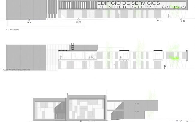 Proyecto de Edificio del Centro de Servicios Científico-Tecnológicos del Campus de Gijón Dolmen Arquitectos