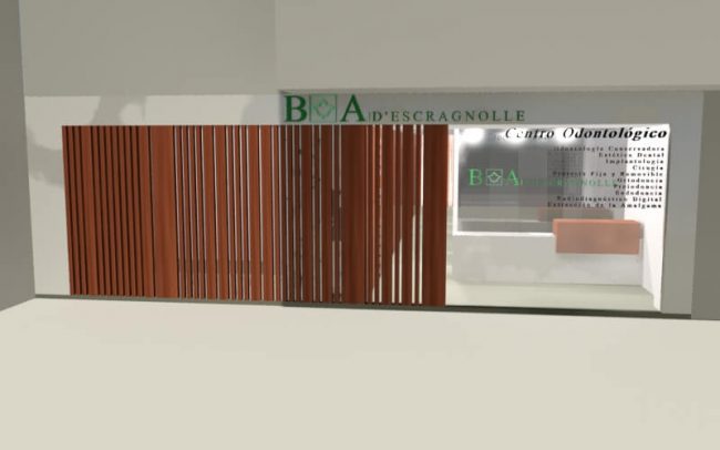 Proyecto de reforma clínica dental Santander obra de Dolmen Arquitectos de Asturias estado reformado fachada