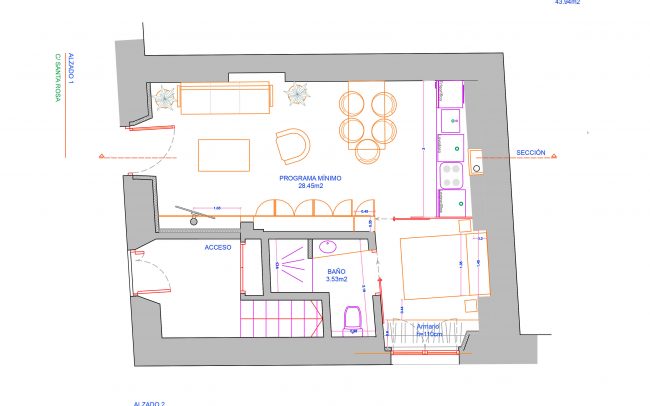 Reforma de local comercial para vivienda en Gijón un proyecto de Dolmen Arquitectos planta