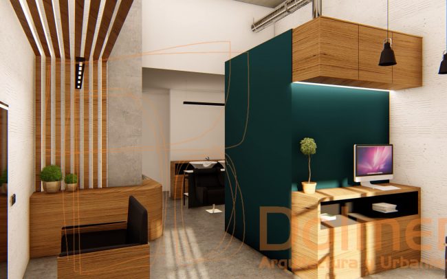Reforma de peluquería en Gijón proyecto de Dolmen Arquitectos