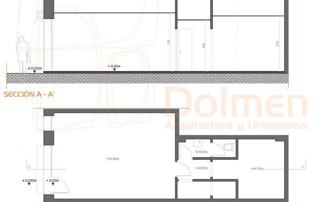 Reforma de peluquería en Gijón proyecto de Dolmen Arquitectos estado actual