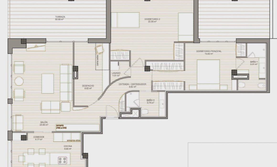 Reforma de piso en Gijón calle Dindurra Dolmen Arquitectos