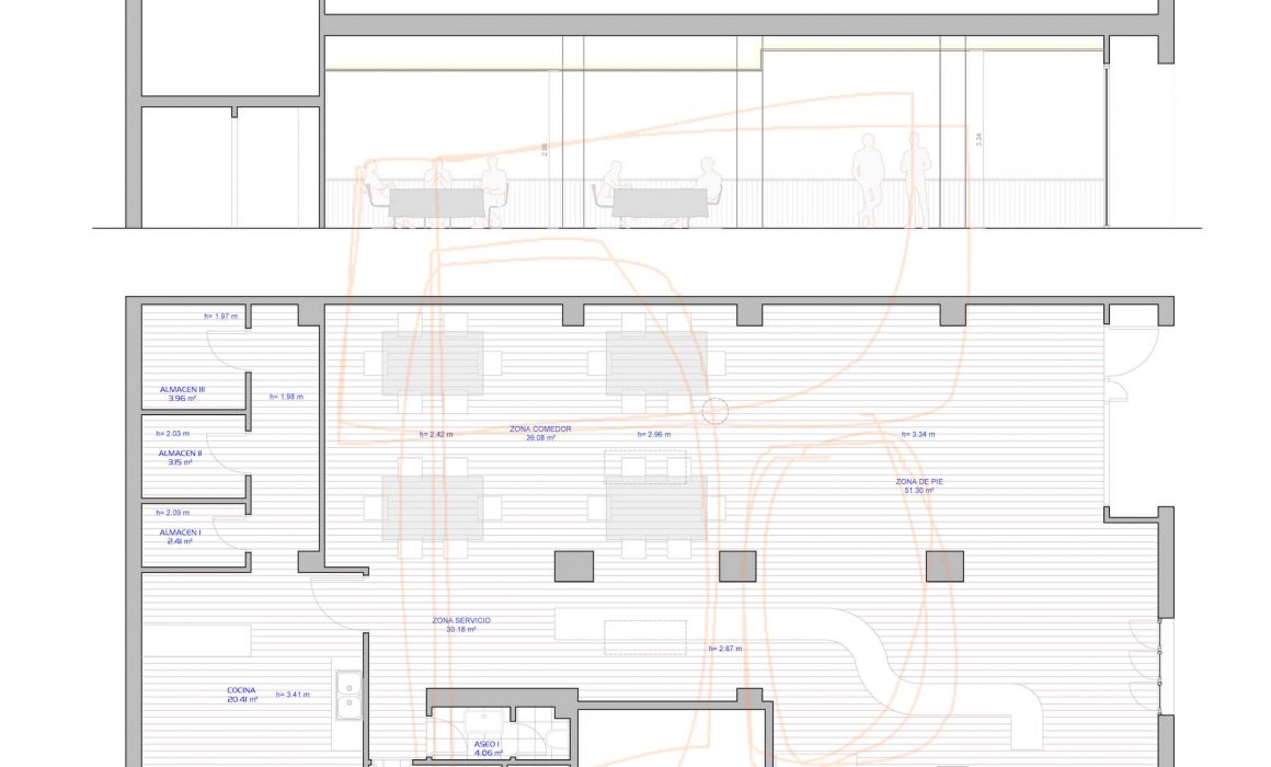 Reforma de sidrería en Gijón proyecto de Dolmen Arquitectos