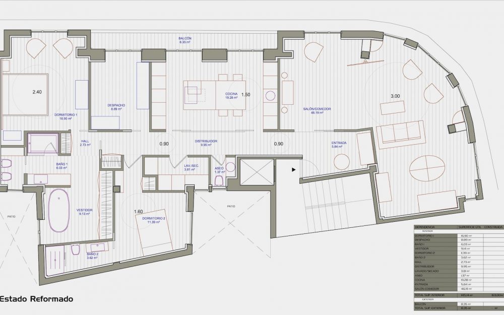 Reforma interior de una vivienda en la calle Uría de Oviedo Asturias estado reformado