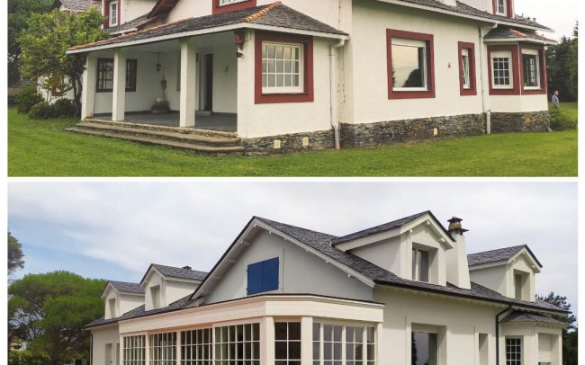 Reforma y ampliación de vivienda unifamiliar aislada en Ortiguera Dolmen Arquitectos antes y después