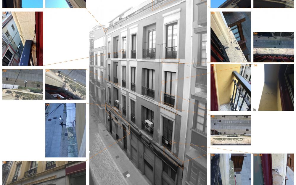 Rehabilitación de fachadas Asturias calle Corrida Gijón obra de Dolmen Arquitectos