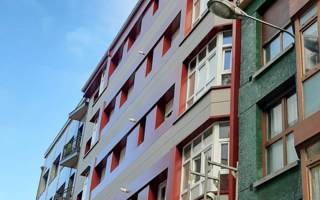 Rehabilitación fachada Fco. de Paula Jovellanos Gijón Dolmen Arquitectos