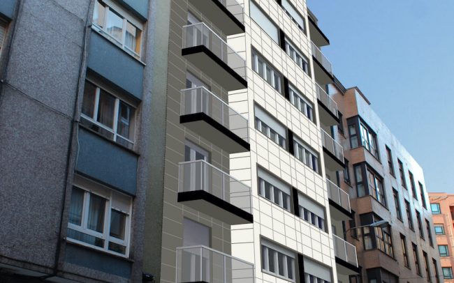Rehabilitación de fachadas y terrazas en Gijón Asturias Calle Juan XXIII