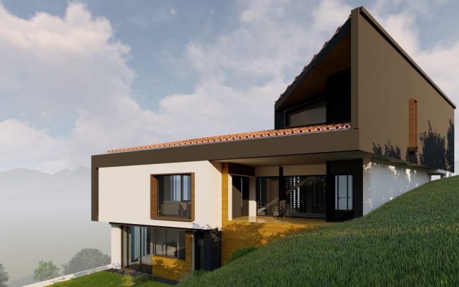 Renders vivienda unifamiliar en Cabueñes Dolmen Arquitectos