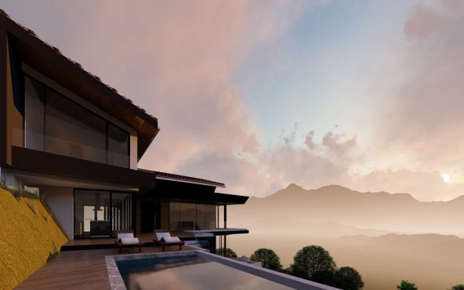 Renders vivienda unifamiliar en Cabueñes Dolmen Arquitectos