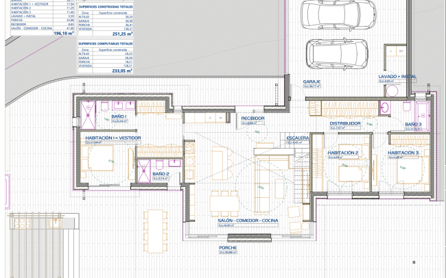 Vivienda unifamiliar Veranes planta baja distribucion y superficies