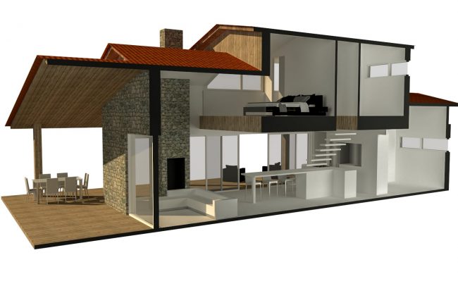Vivienda unifamiliar aislada en Valdornón Gijón proyecto del estudio de arquitectura Dolmen Arquitectos