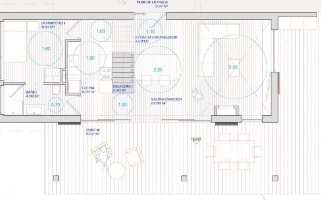 Vivienda unifamiliar aislada en Valdornón Gijón proyecto del estudio de arquitectura Dolmen Arquitectos