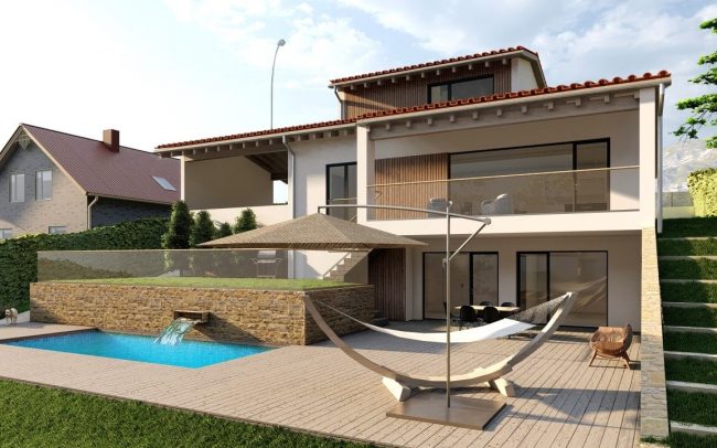 Chalet con piscina - Dolmen Arquitectos Asturias