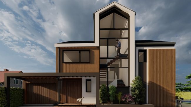 Fachada delantera vivienda reformada Gijón