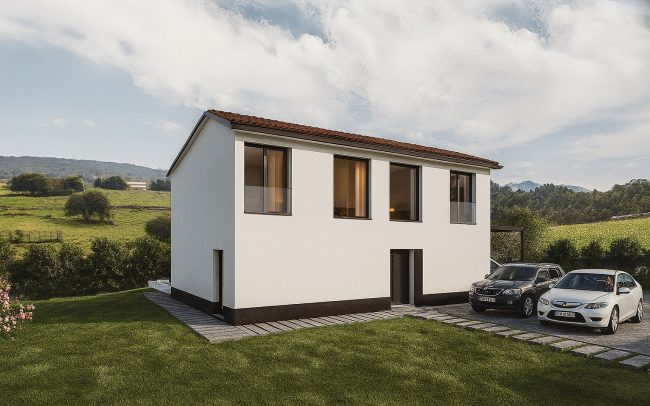 fachada norte vivienda unifamiliar aislada Cudillero byDolmen