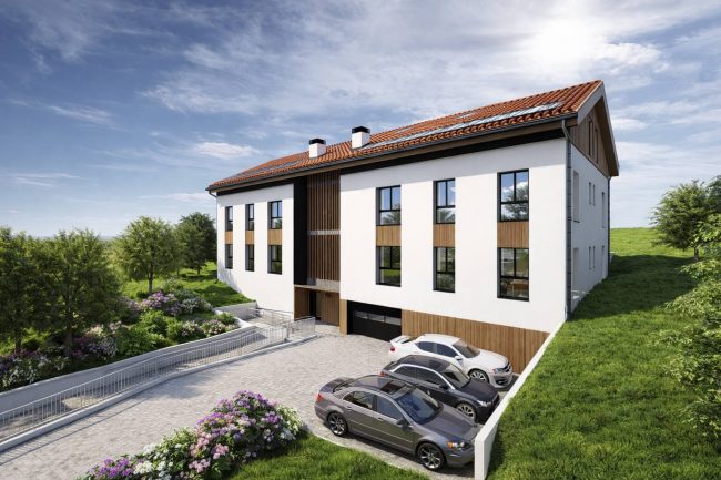 fachada parking edificio vivienda alquiler Dolmen Arquitectos