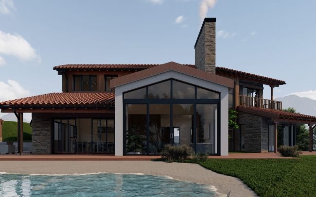 Fachada principal vivienda Nava, Asturias