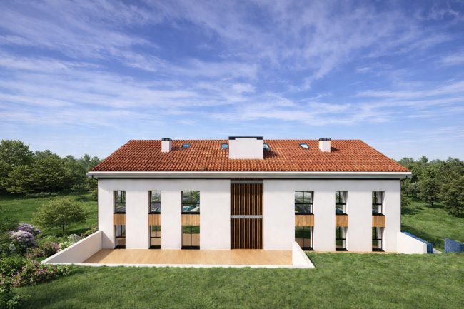 fachada trasera edificio viviendas protección Dolmen