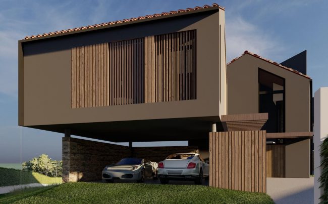 Lateral vivienda unifamiliar Bañugues_Dolmen Arquitectos