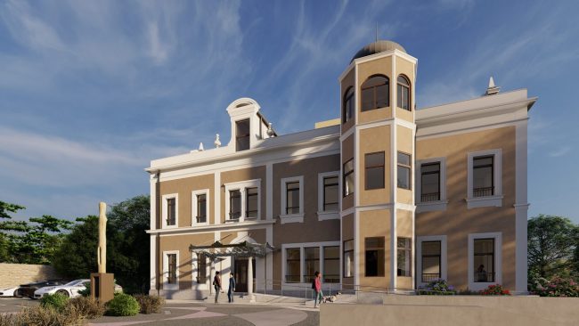 Reforma fachada palacete Vista Alegre, Asturias, por Dolmen Arquitectos