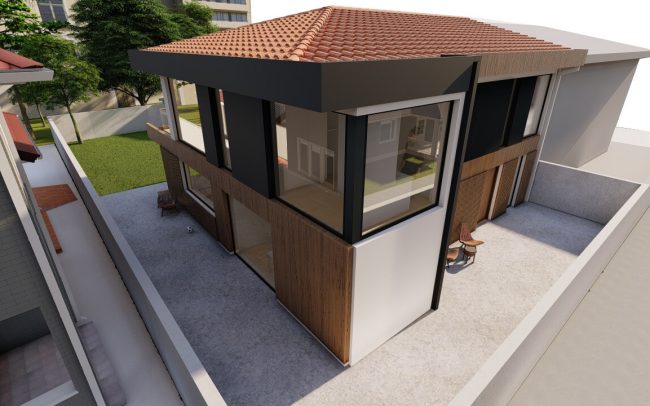 Reforma de vivienda unifamiliar en Gijón. Diseño de galería acristalada.